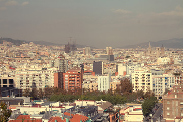 Obraz premium solar hot barcelona top view