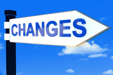 Obraz premium Changes road direction sign