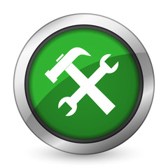 Obraz premium tools green icon service sign