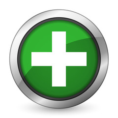 plus green icon cross sign
