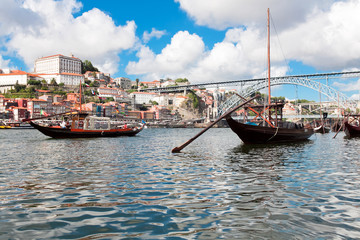 Obraz premium Rabelo boats in Porto, Portugal
