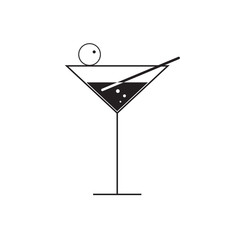 martini glass vector on white