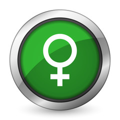 Fototapeta premium female green icon female gender sign
