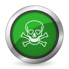 skull green icon death sign
