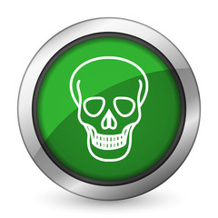 skull green icon death sign