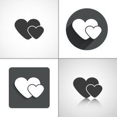 Heart icons. Set elements for design. Vector illustration.