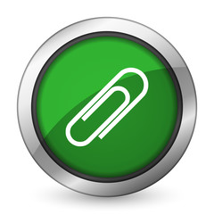 paperclip green icon