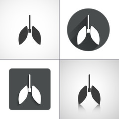 Lungs icons. Set elements for design. Vector illustration.