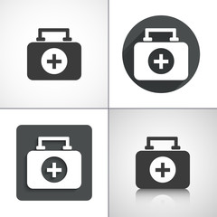 Medicine chest icons. Set elements for design.