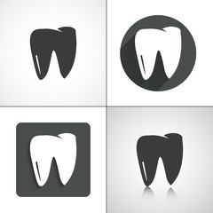 Tooth icons. Set elements for design. Vector illustration.