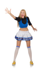 Fototapeta premium Cheerleader isolated on the white background