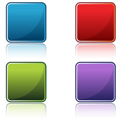 Rounded Square Button Icon Set