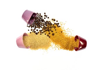 Seeds, spices, grain, wake up and mixed with each other