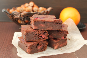 brownie with cherries