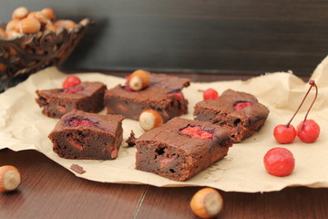 brownie with cherries