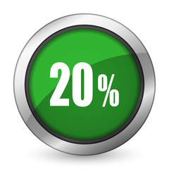 20 percent green icon sale sign