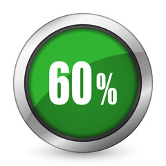 60 percent green icon sale sign