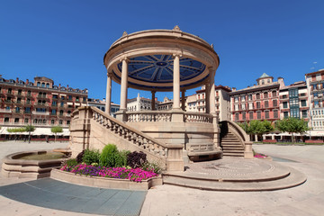 Gazebo on Square Castillo Pamplona, Navarra, Spain