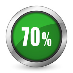 70 percent green icon sale sign