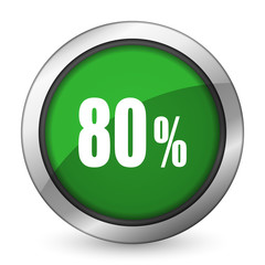 80 percent green icon sale sign