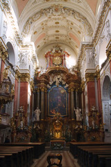 Fototapeta na wymiar Interior of the Church of St. Ignatius in Prague