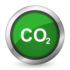 carbon dioxide green icon co2 sign