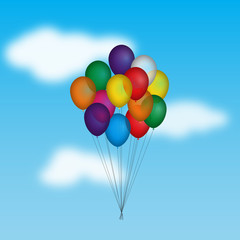 Palloncini colorati che volano nel cielo © giadophoto