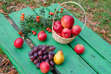 Bright still life of fruit