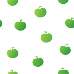 Cute seamless pattern of green apples