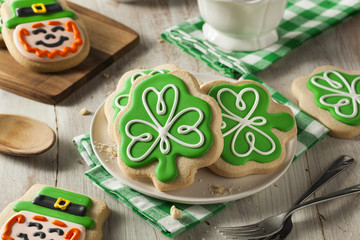 Green Clover St Patricks Day Cookies