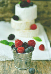 wild berries mix  and camembert cheese