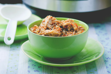 buckwheat with vegetables and chicken