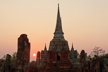 ruins of temple Phra Si Sanphet, Ayutthaya, Thailand