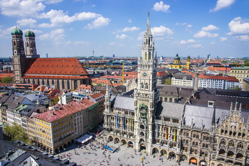 Munich cuty center skyline - obrazy, fototapety, plakaty