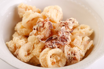 Fried squid on a plate