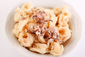 Fried squid on a plate