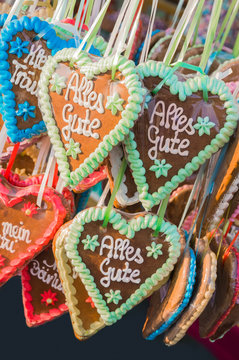 Lebkuchenherzen, Alles Gute, Jahrmarkt