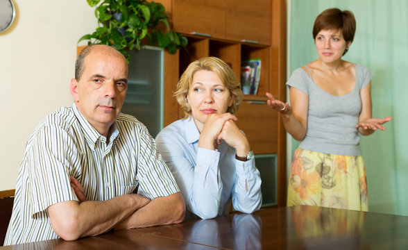 Mature parents with   daughter having conflict