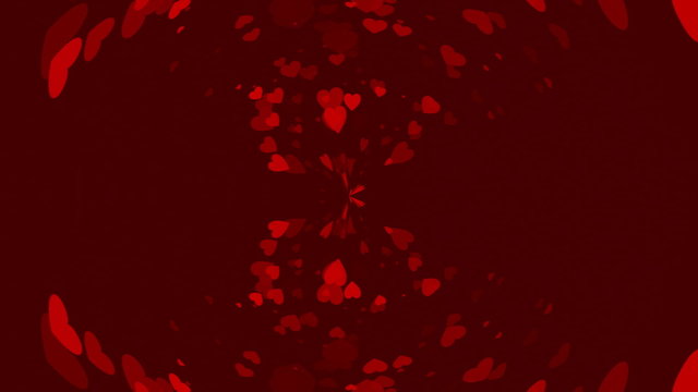 red abstract loop motion background, heart