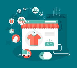 vector online shop concept illustration