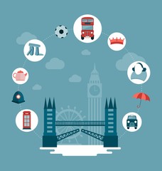 vector London and UK concept illustration