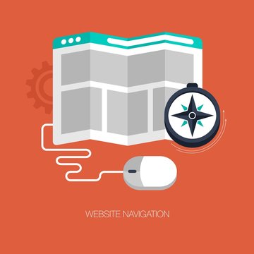 vector modern website navigation concept illustration