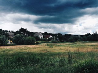 Storm clouds above the countryside