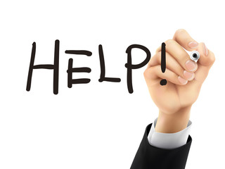 HELP written by 3d hand