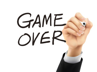 game over written by 3d hand