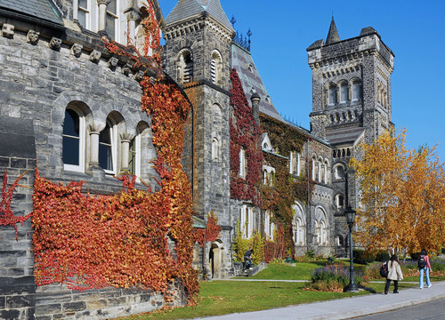 Fall Scene On University Campus