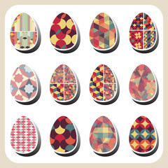 easter eggs retro pattern set