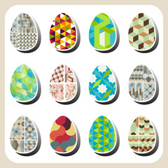 easter eggs retro pattern set