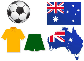 Fototapeta premium Australian Socceroos football vector icons