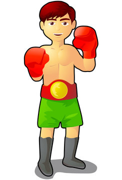 Boy boxer vector icon